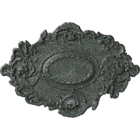 Kinsley Flowing Leaf Ceiling Medallion, 30 3/8"W x 20 3/4"H x 1"P, Athenian Green Crackle